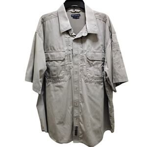 511 Tactical Shirt Mens 2XL Canvas Short Sleeve Vented Button Up Concealed 71152